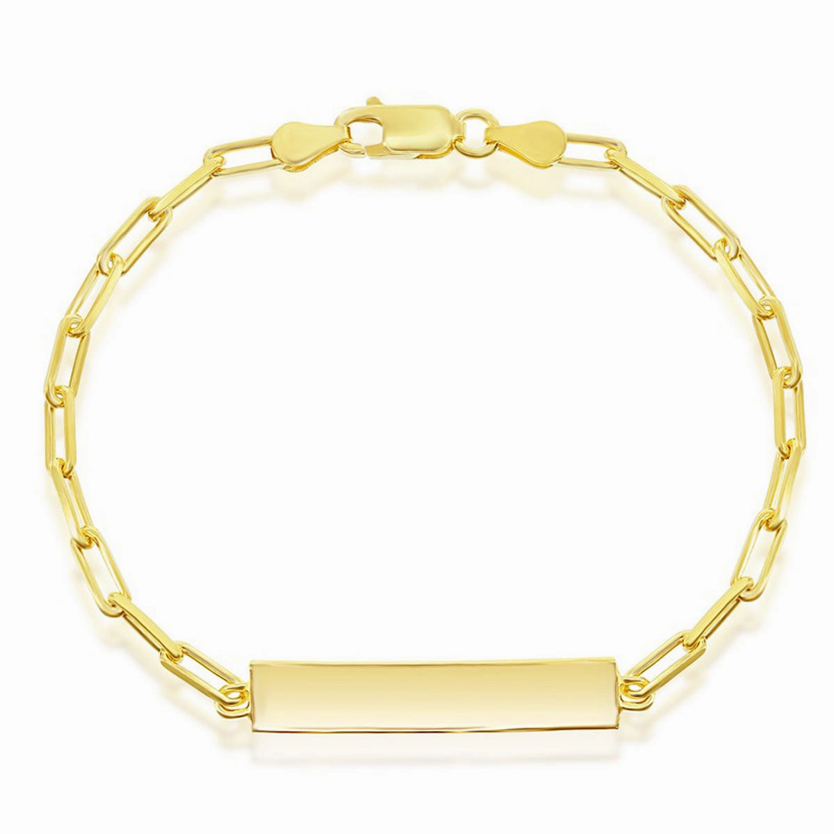 Classic Men's Bracelet - Gold Plated Sterling Silver Paperclip ID | S-5123-GP