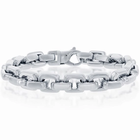 Classic Men's Bracelet - Silver Tone Stainless Steel Anchor Link Bracelet | ST-1600