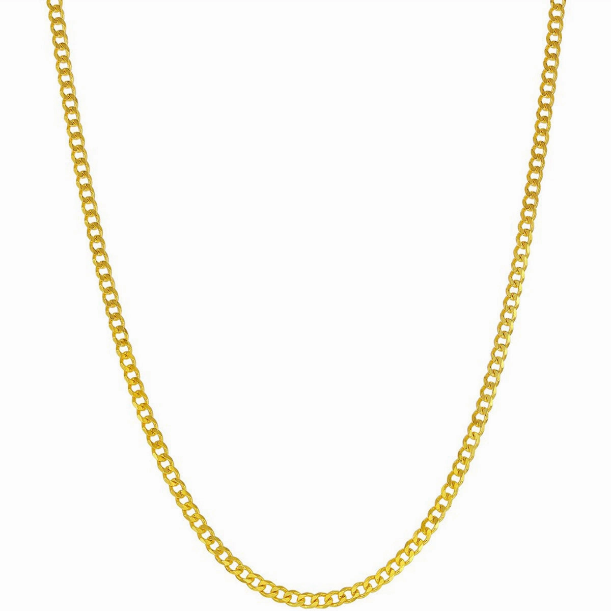 Classic Men's Chain - Gold Plated Sterling Silver 2mm Curb, 20 inch | Q-5732-20