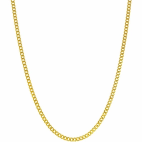 Classic Men's Chain - Gold Plated Sterling Silver 2mm Curb, 20 inch | Q-5732-20