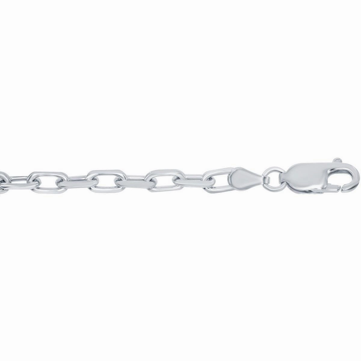 Classic Men's Chain - Rhodium Plated Sterling Silver 4.1mm Anchor, 20 inch | Q-5584-20