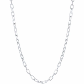Classic Men's Chain - Rhodium Plated Sterling Silver 4.1mm Anchor, 20 inch | Q-5584-20