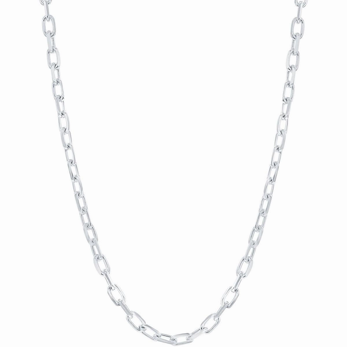 Classic Men's Chain - Rhodium Plated Sterling Silver 4.1mm Anchor, 20 inch | Q-5584-20
