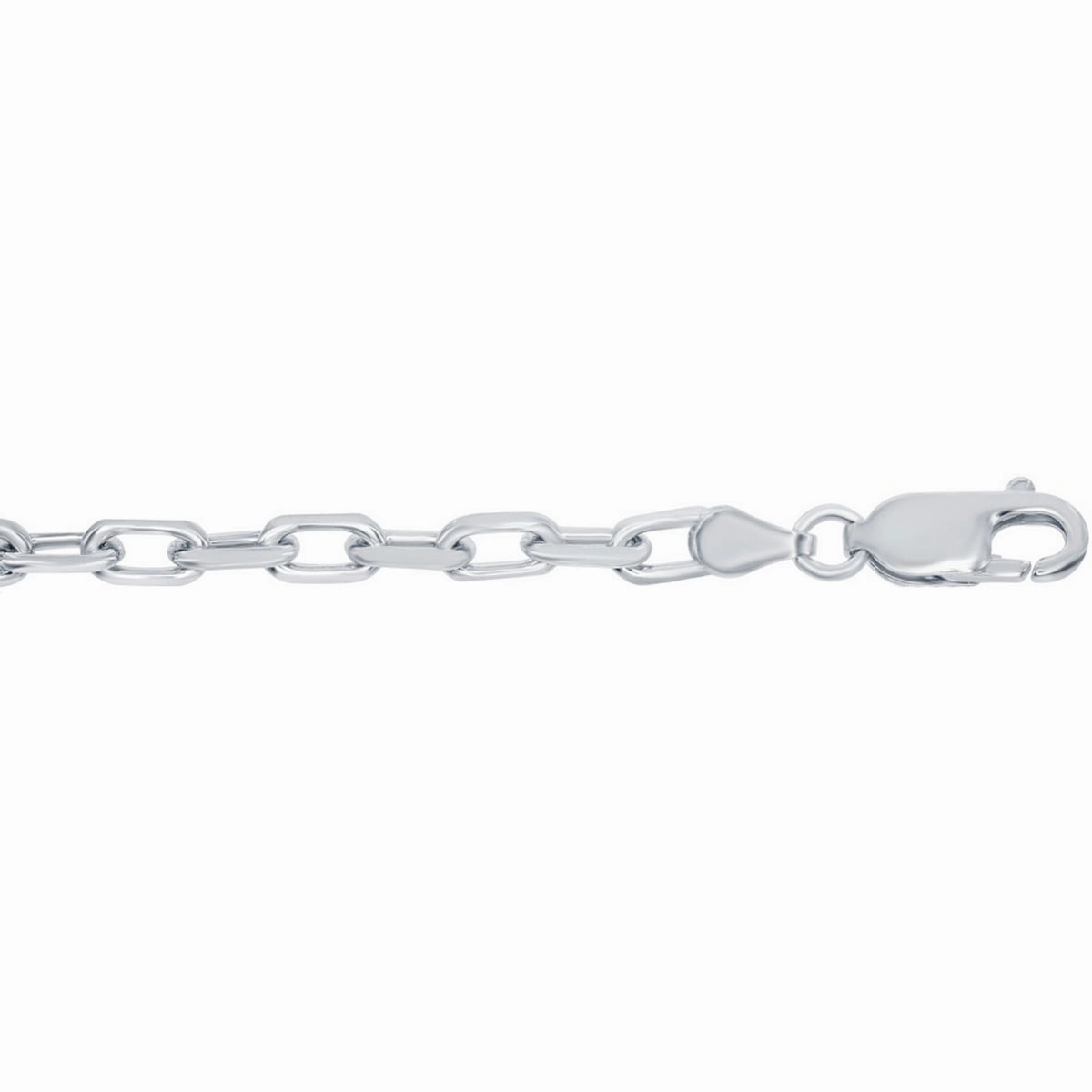 Classic Men's Chain - Rhodium Plated Sterling Silver 4.1mm Anchor, 24 inch | Q-5584-24