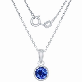 Classic Women's Pendant with Chain - September Created Sapphire | K-7017-SP