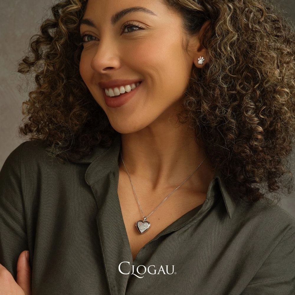 Clogau Paw Prints On My Heart Locket and Chain 3SPWP0617