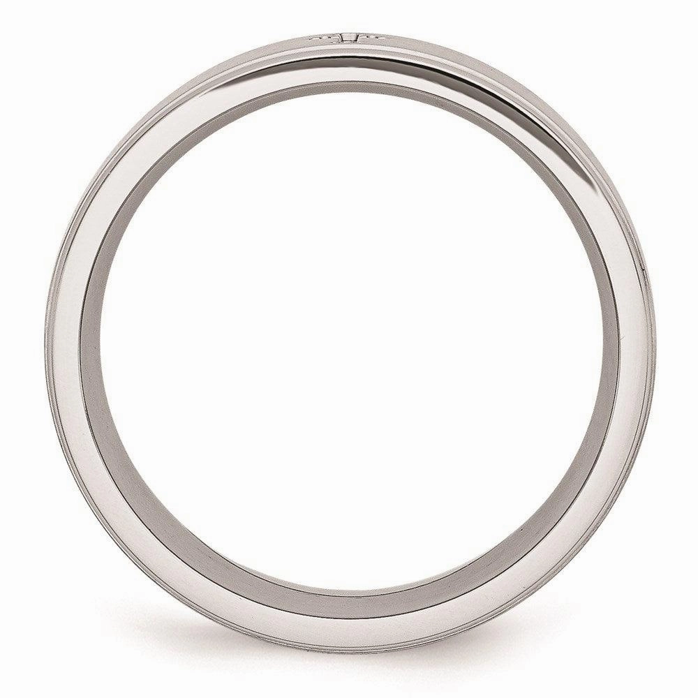 Cobalt Satin and Polished Ridged Edge 8mm Band