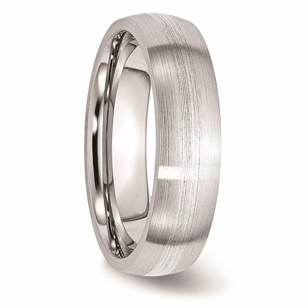 Cobalt Sterling Silver Inlay Satin 6mm Band