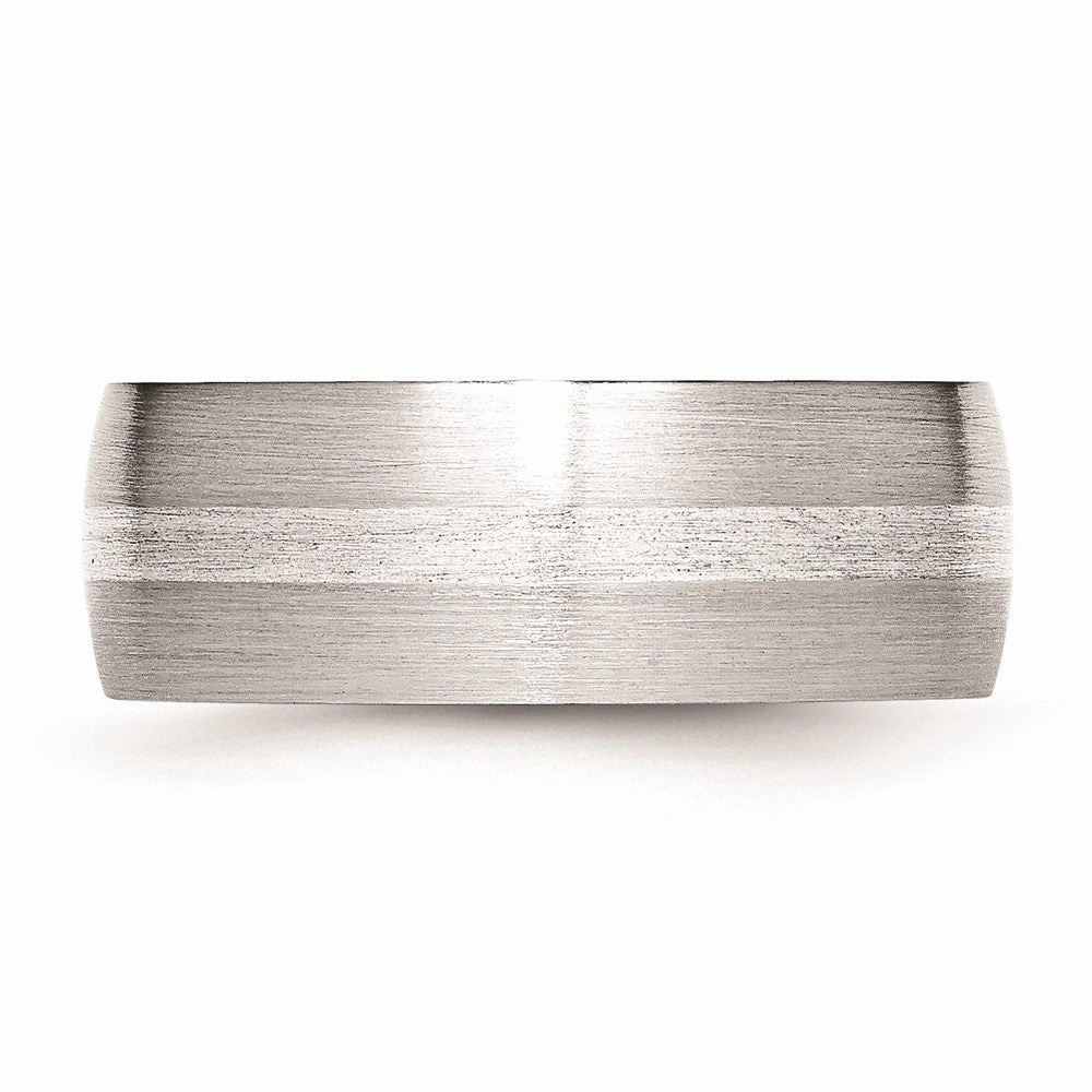 Cobalt Sterling Silver Inlay Satin 8mm Band  | CC47