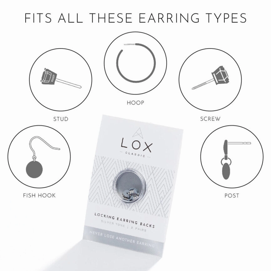 Connoisseurs Lox Silver Tone Earring Backs LOX 2SE