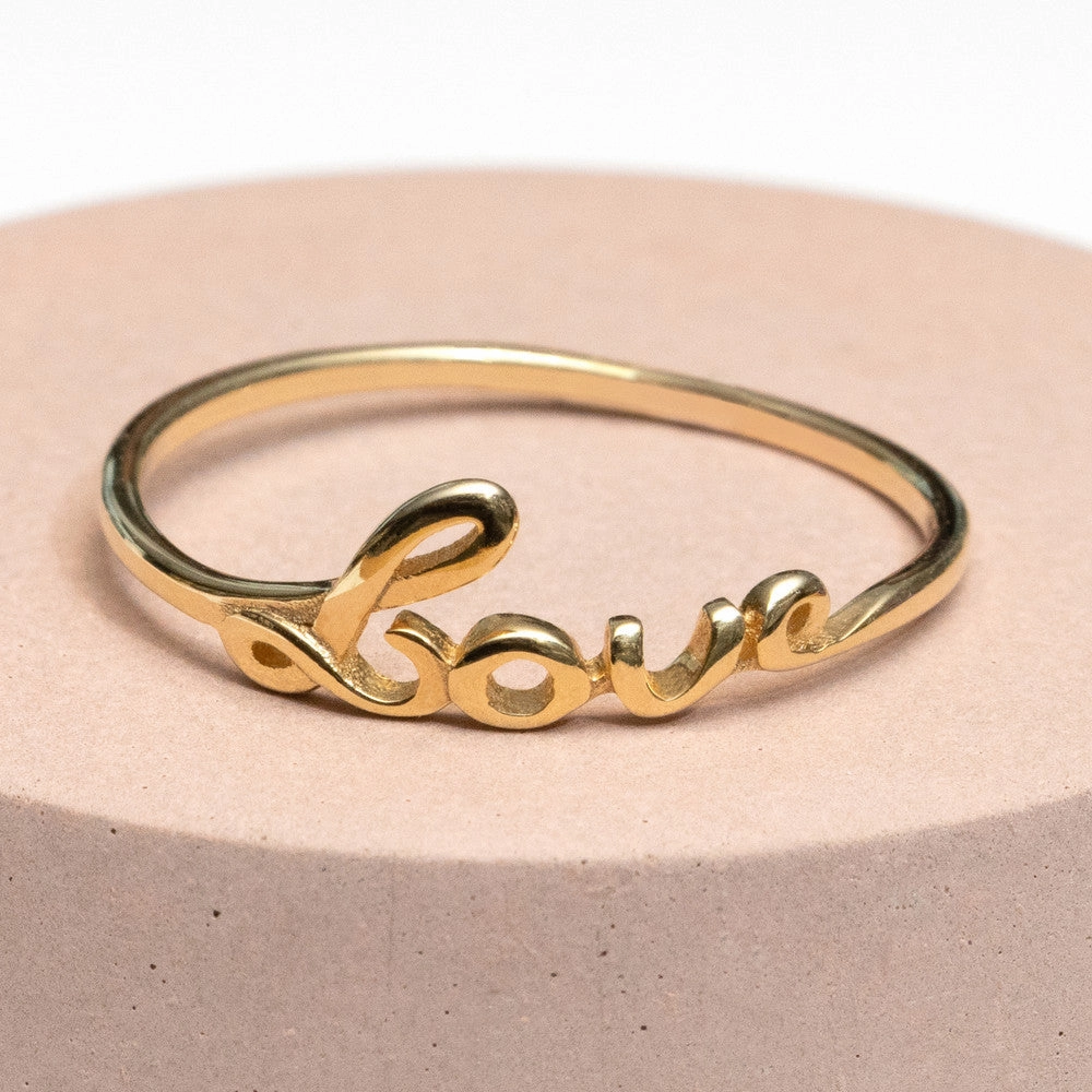 Cursive Love Ring