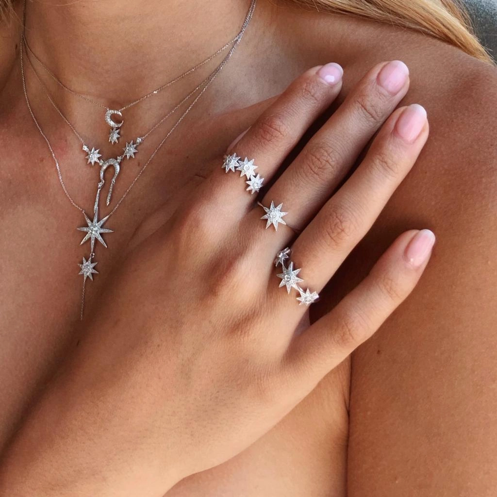 Curved Three Star Ring - Three Colors