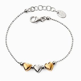 D for Diamond Sterling Silver Multi Heart Girls Bracelet B5005