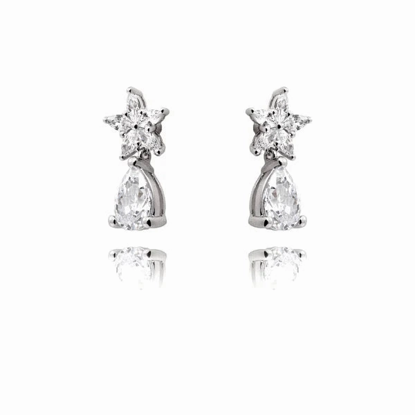 Danny Newfeld Cubic Zirconia Star & Pear Stud Earrings