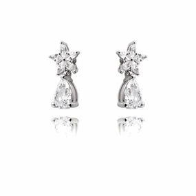 Danny Newfeld Cubic Zirconia Star & Pear Stud Earrings