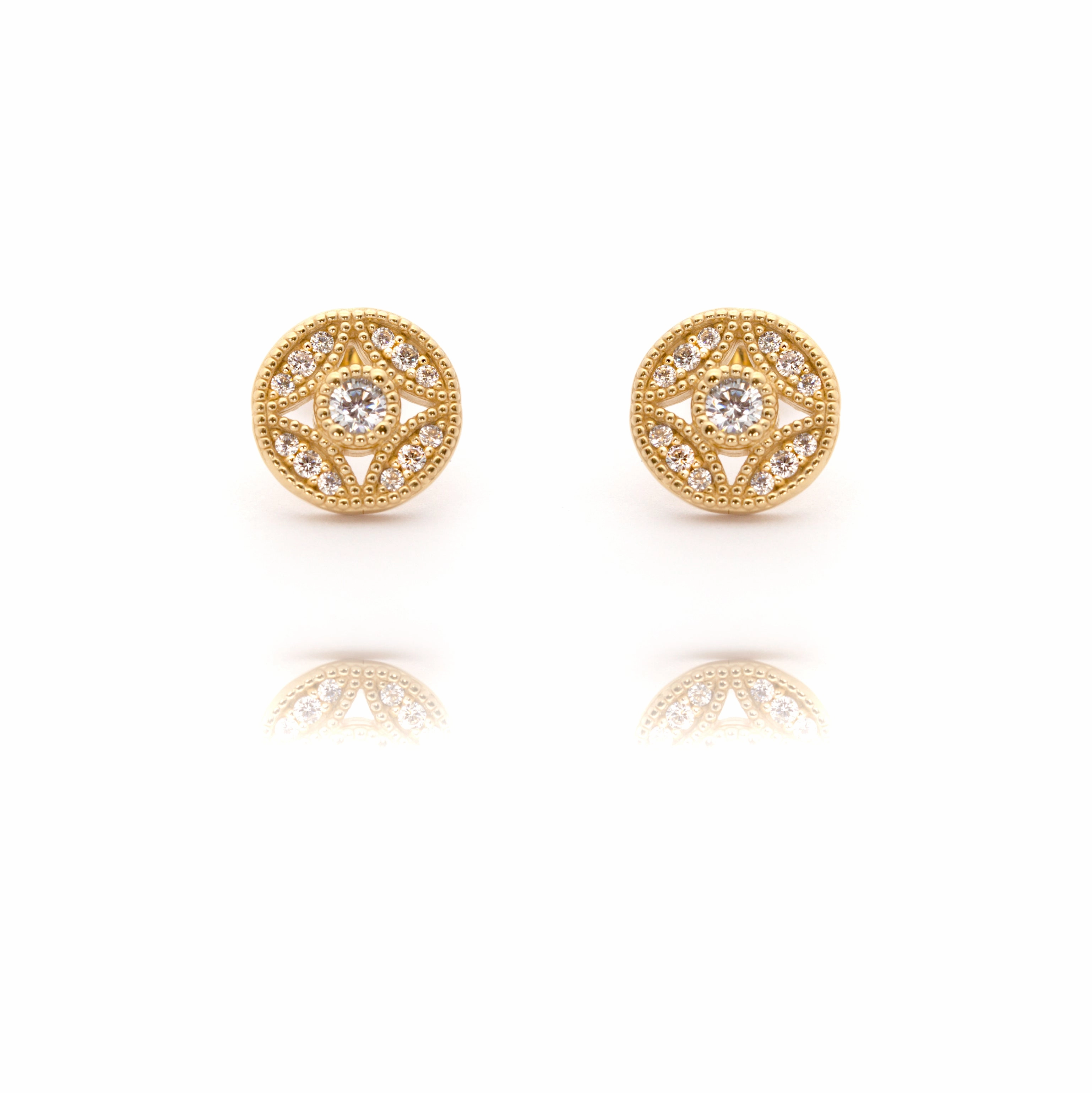 Danny Newfeld Sterling Silver Filigree Cubic Zirconia Earrings