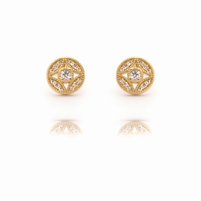 Danny Newfeld Sterling Silver Filigree Cubic Zirconia Earrings