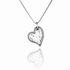 Danny Newfeld Sterling Silver Oxidized Heart Necklace
