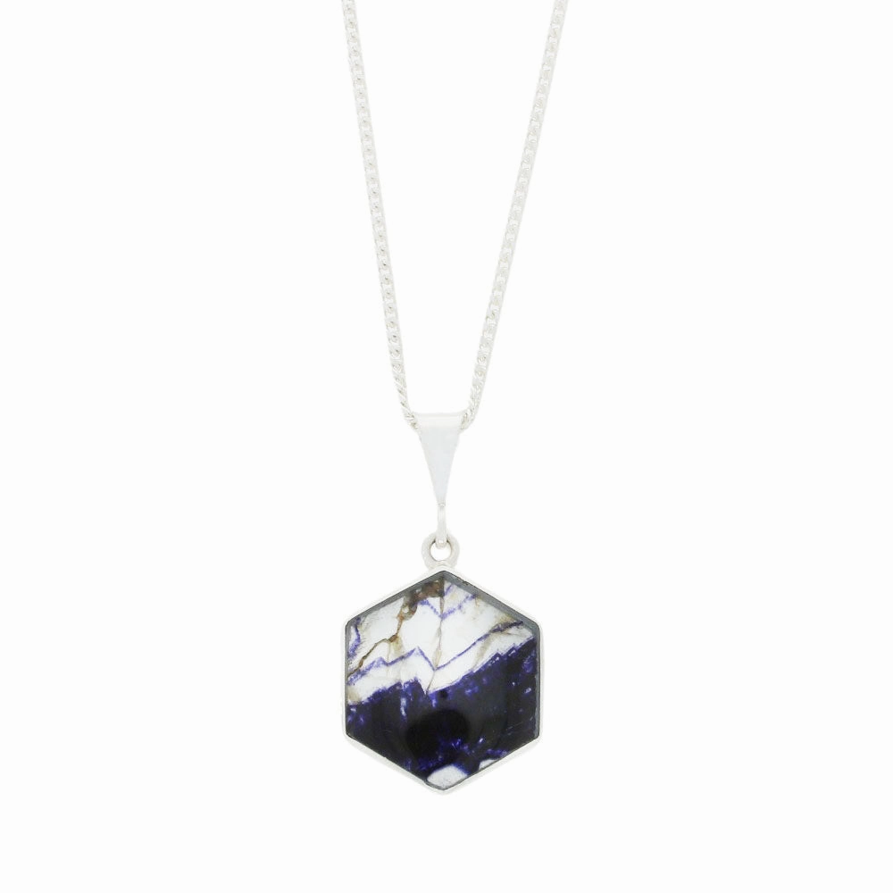 Derbyshire Blue John and Turquoise Small Sterling Silver Pendant and Chain