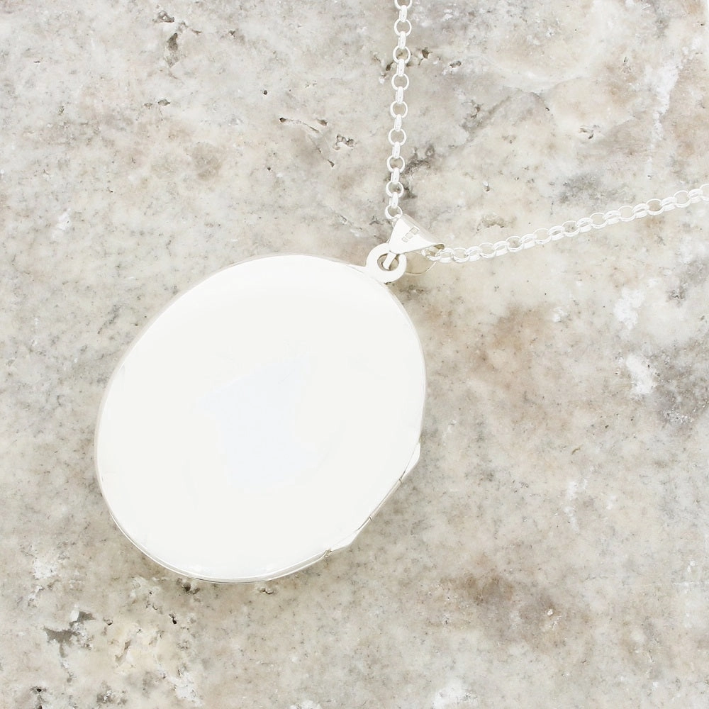 Derbyshire Blue John Filigree Oval Locket and Chain