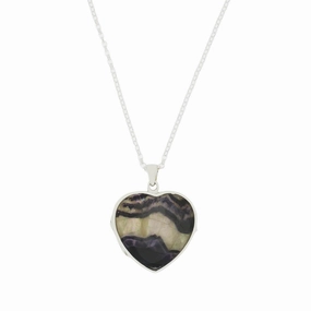 Derbyshire Blue John Heart Locket And Chain