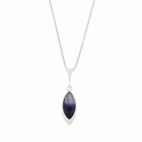 Derbyshire Blue John Marquise Pendant And Chain