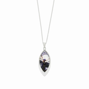 Derbyshire Blue John Marquise Pendant And Chain