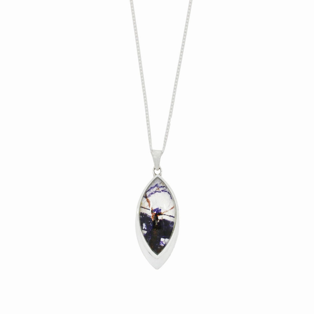 Derbyshire Blue John Marquise Pendant And Chain