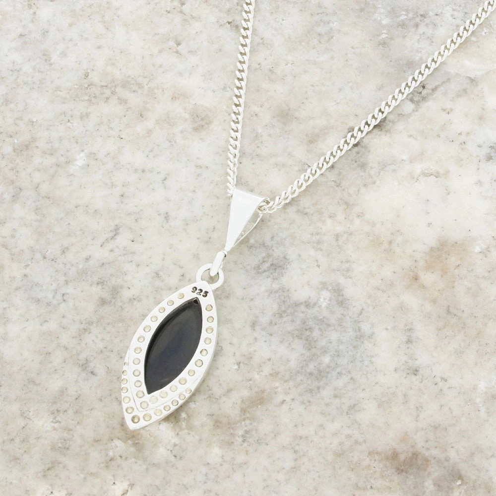 Derbyshire Blue John Marquise Pendant And Chain