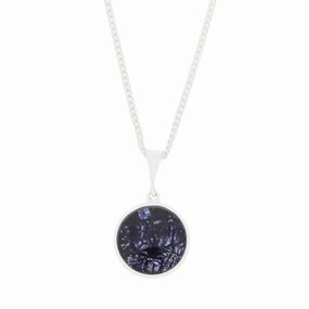 Derbyshire Blue John Reversible Round Pendant and Chain