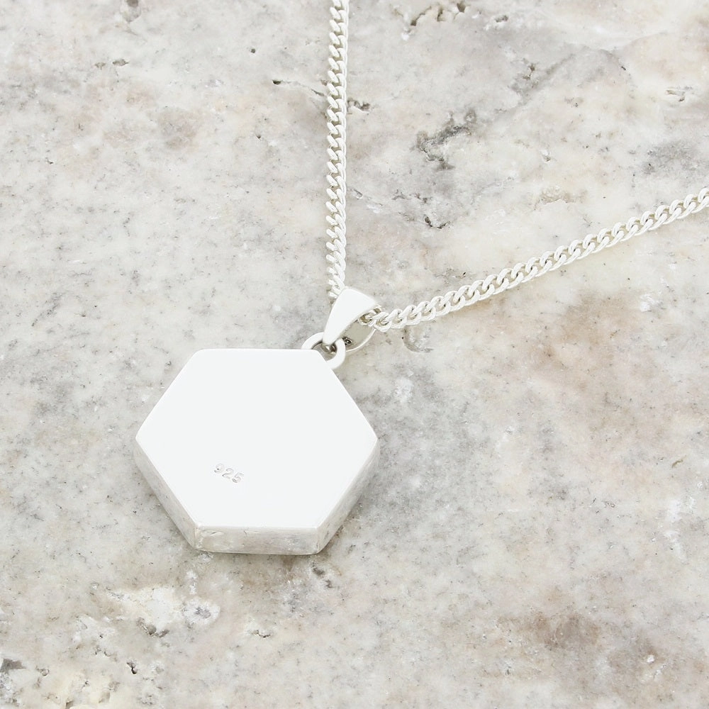 Derbyshire Blue John Small Hexagonal Pendant And Chain
