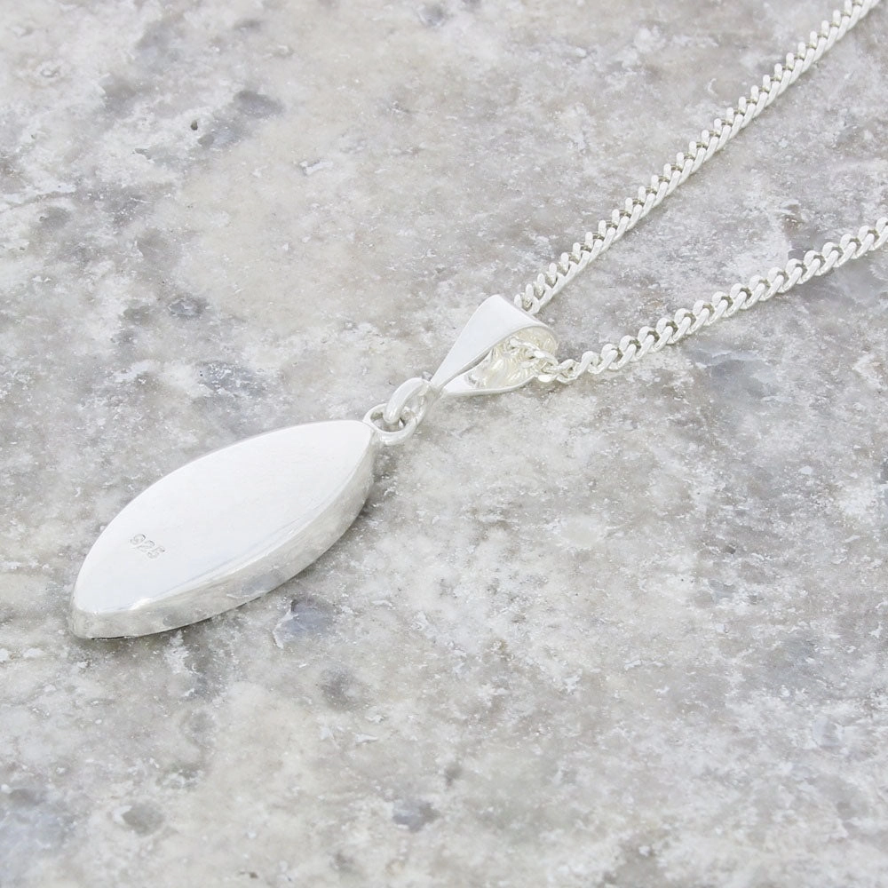 Derbyshire Blue John Small Marquise Pendant And Chain