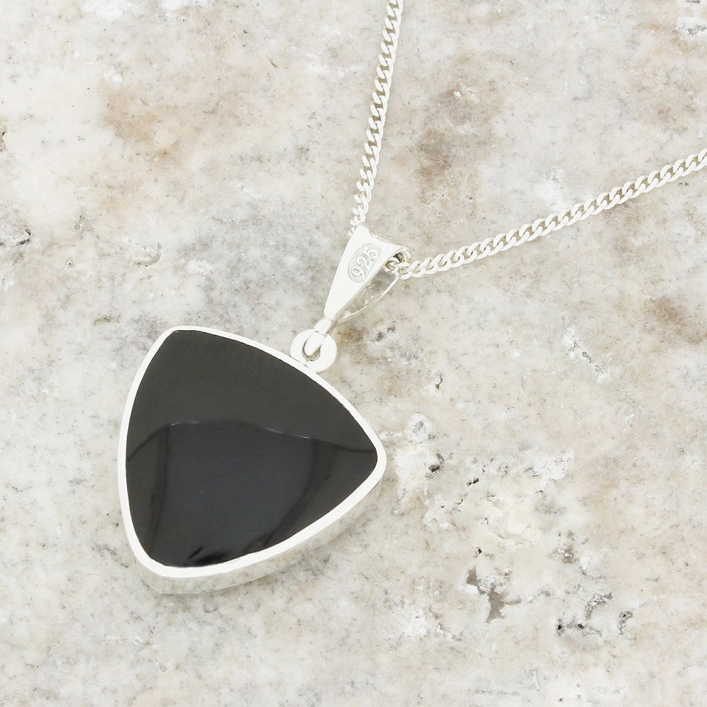 Derbyshire Blue John Sterling Silver Reversible Pendant And Chain