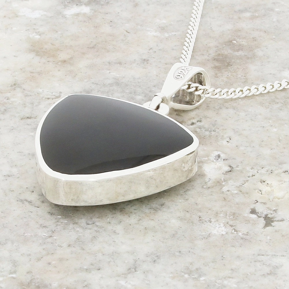 Derbyshire Blue John Sterling Silver Reversible Pendant And Chain