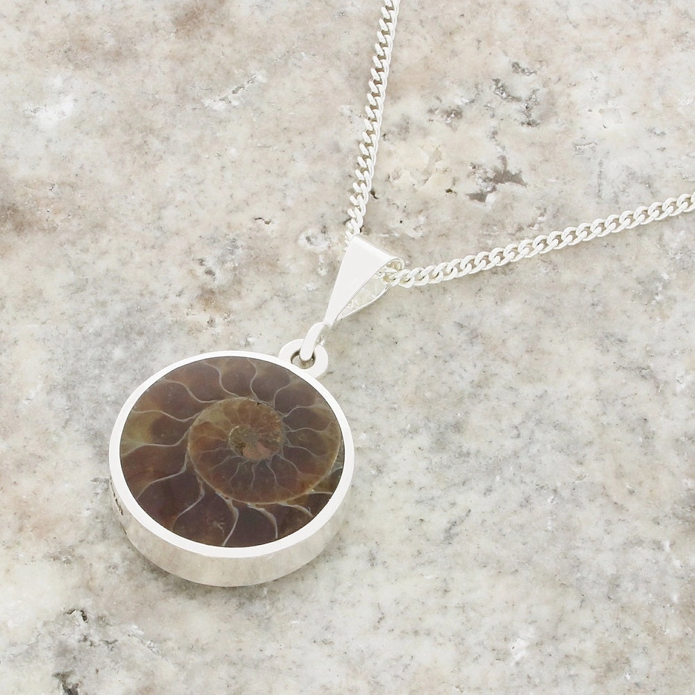 Derbyshire Blue John Sterling Silver Reversible Pendant And Chain