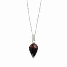 Derbyshire Blue John Teardrop Shape Pendant And Chain