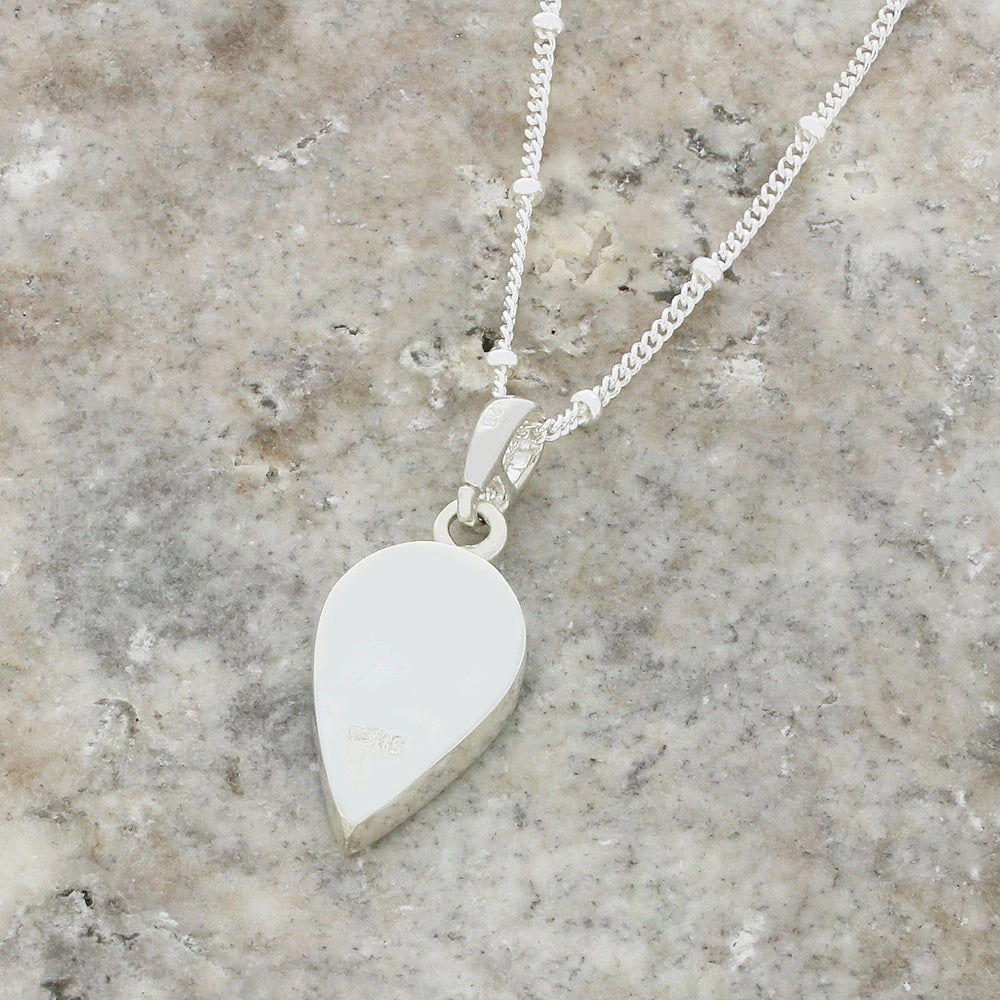 Derbyshire Blue John Teardrop Shape Pendant And Chain