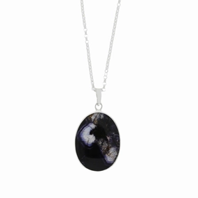 Derbyshire Blue John Tree of Life Oval Pendant And Chain