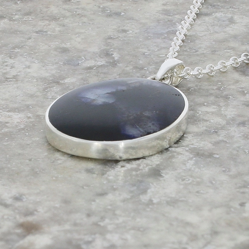 Derbyshire Blue John Tree of Life Oval Pendant And Chain
