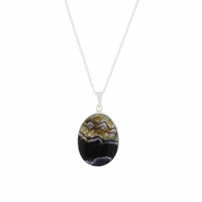 Derbyshire Blue John Tree of Life Oval Pendant And Chain