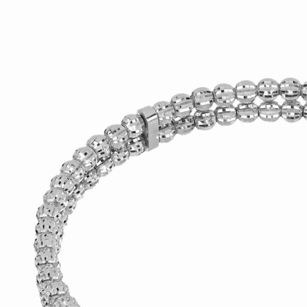 Desmos "Crystal" Sterling Silver 2 Row Diamond-Cut Bracelet