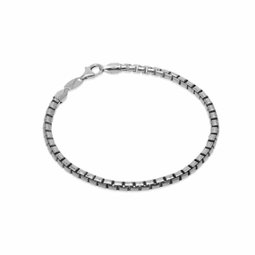Desmos Stering Silver Venetian Box Chain Bracelet