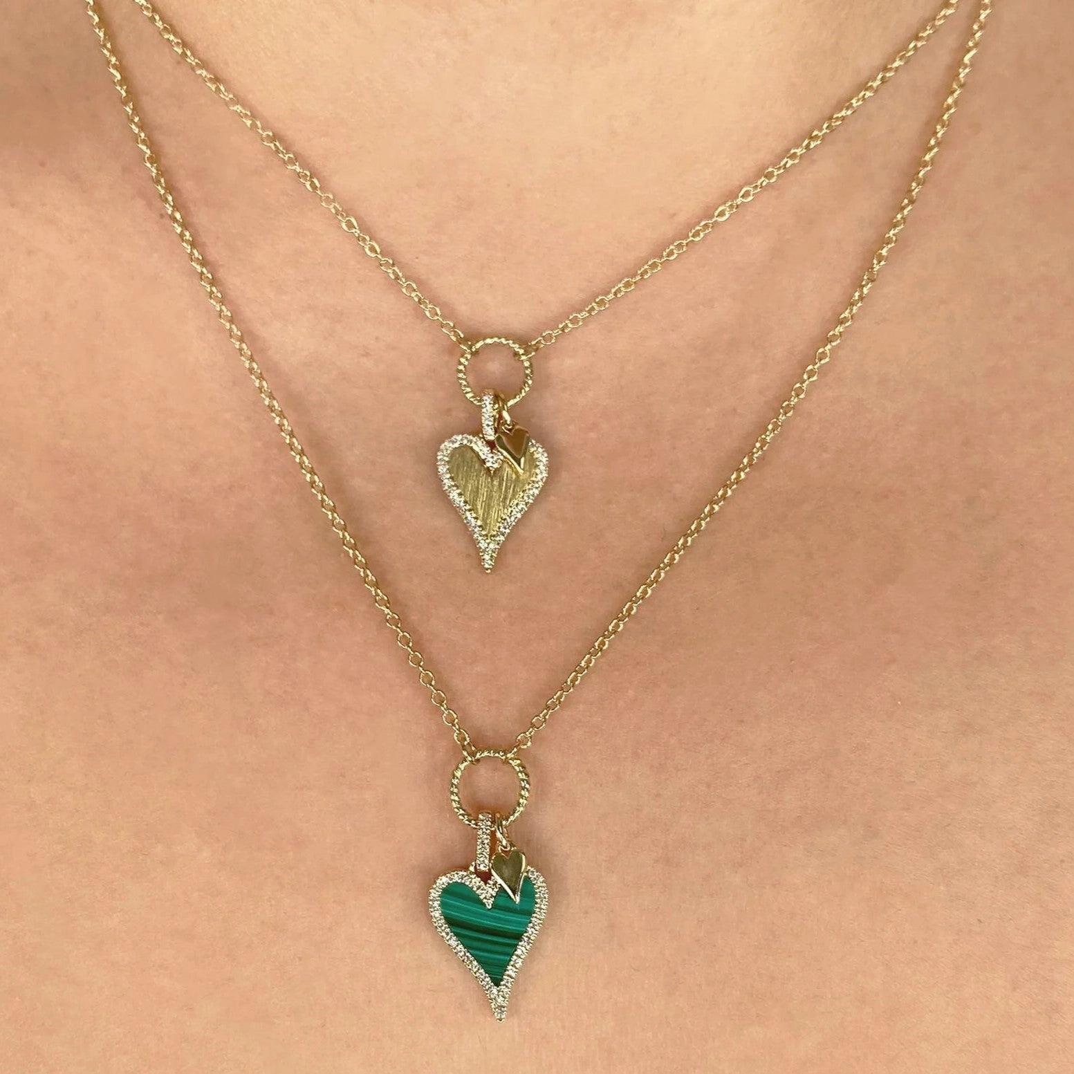 Diamond Double Heart Necklace 4690114