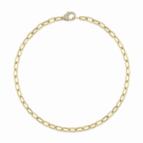 Diamond Paper Clip Link Necklace 4690106