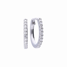Diamonfire Sterling Silver Cubic Zirconia Hoop Earrings E5609