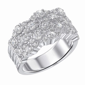 Diamonfire Sterling Silver Cubic Zirconia Statement Ring R3873 Size O