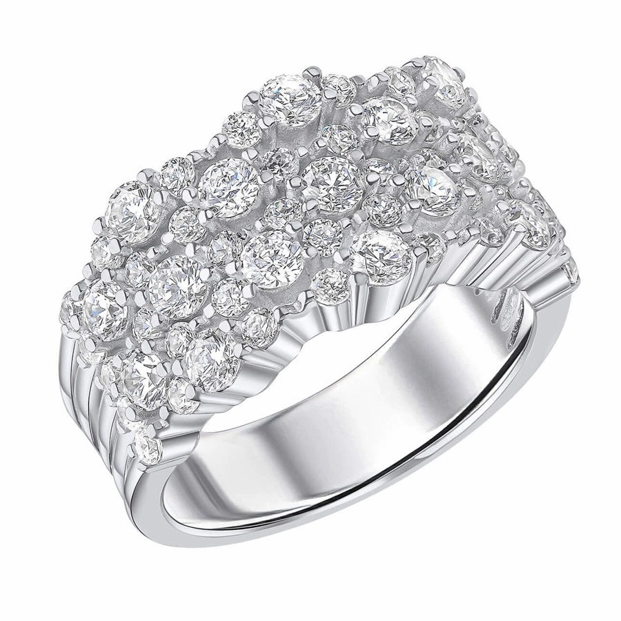 Diamonfire Sterling Silver Cubic Zirconia Statement Ring R3873 Size O