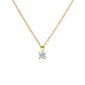 Diamonfire Sterling Silver Gold Tone 0.50ct Zirconia Pendant and Chain P5393