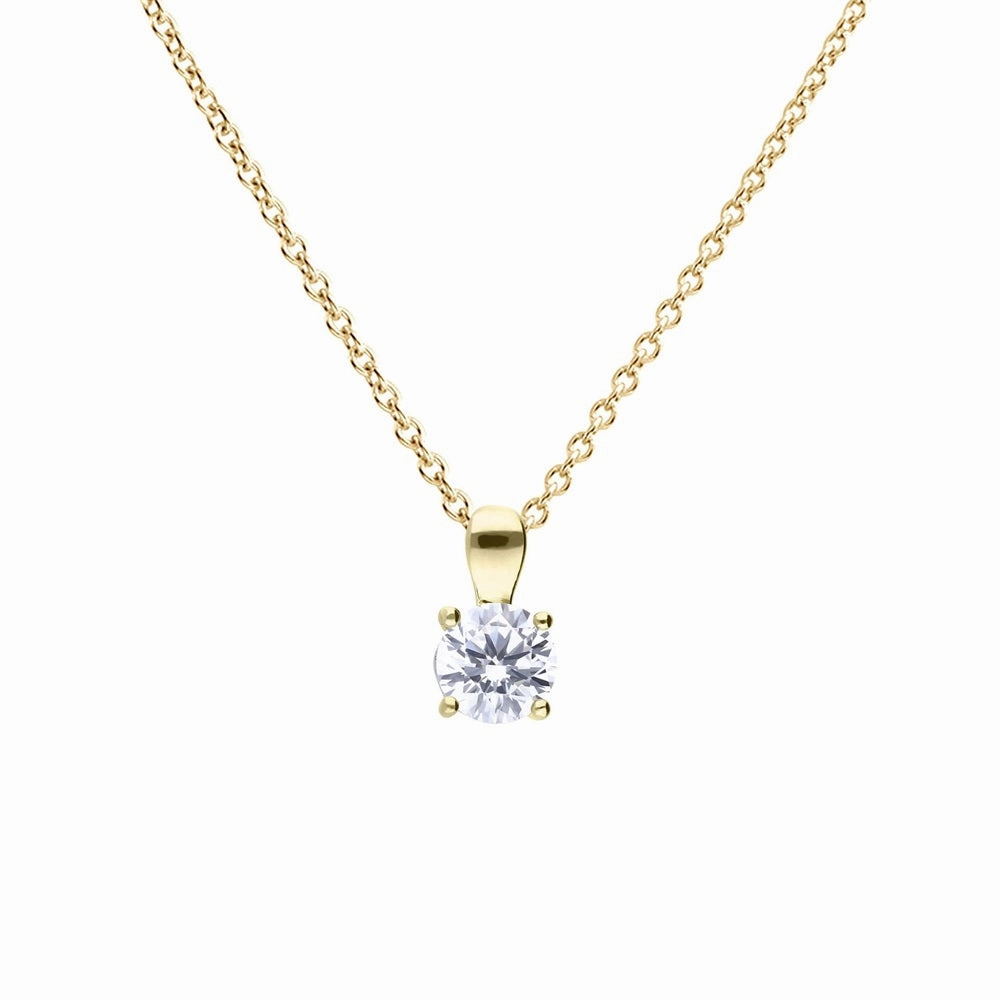 Diamonfire Sterling Silver Gold Tone 1.0ct Zirconia Pendant and Chain P5395