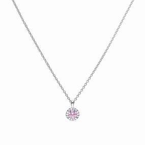 Diamonfire Sterling Silver Pink Cubic Zirconia Pendant and Chain P4779